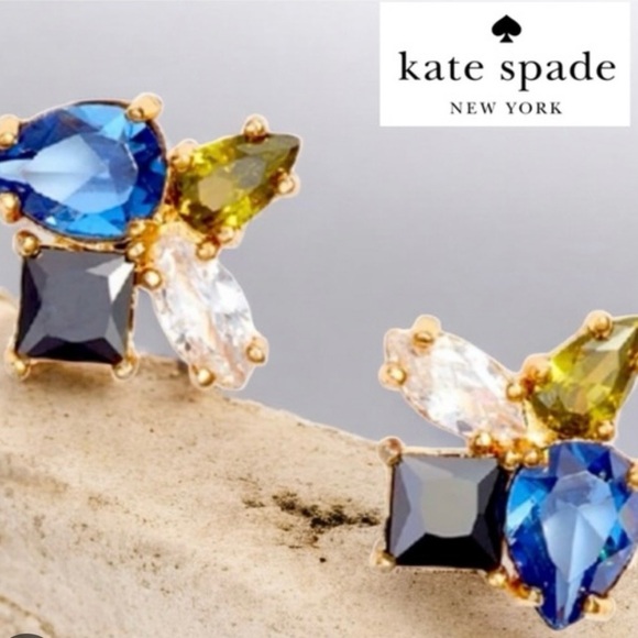 Kate Spade Blue and Green Gemstone Earrings 💙 NIB/ NWT - Picture 1 of 6